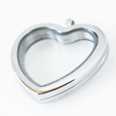Silver Heart Locket - Tall